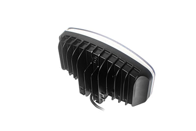 80W LED Лед Фар Халоген с DRL дневни светлини габарит бяло - оранжево неон ефект 24,5см x 13,9см, 4100lm, 12V - 24V, E-Mark Подходящ За DAF MAN Scania Volvo и др.