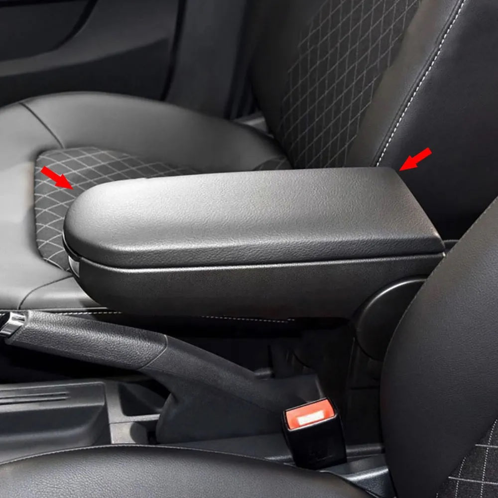 Капак за подлакътник VW Golf 4, Bora, Beetle, Polo, Passat, Jetta с черно кожено покритие