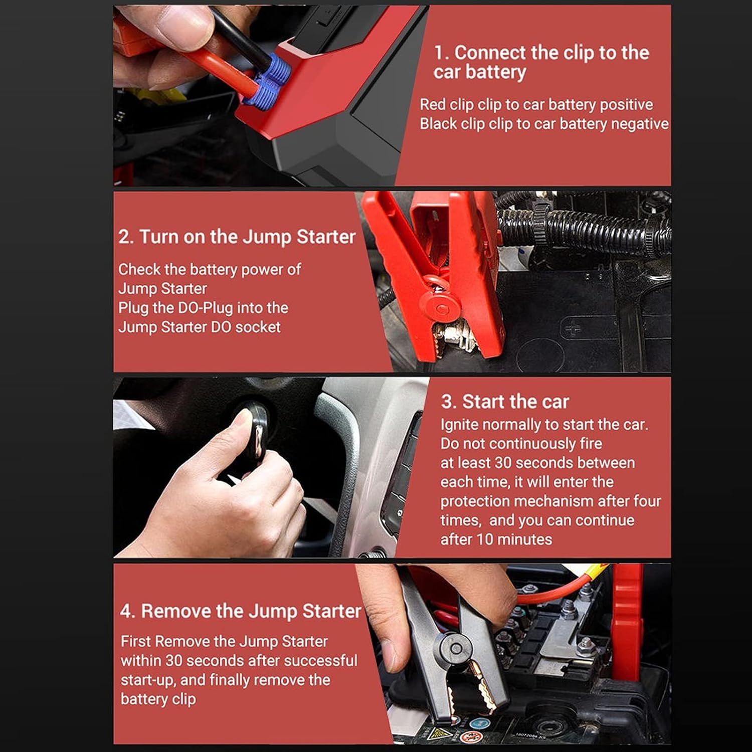 Стартерно, зарядно устройство за акумулатори 1000A, 12V, 10 000mAh