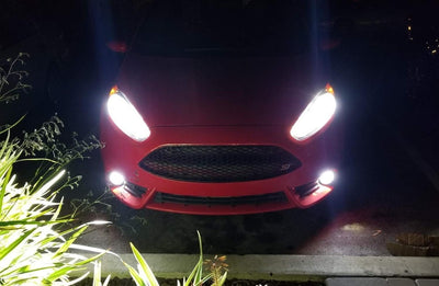 Комплект 2 броя LED фарове за мъгла, халогени за Dacia, Renault, Ford, Citroen, Suzuki, бяла светлина, Ø91 мм, 12V, алуминиев корпус, H8/H11 букса