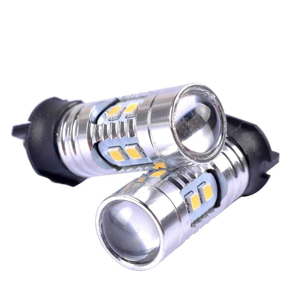 Комплект от 2 броя LED крушки PW24W / PWY24W – 2323 SMD бяла светлина 6000K 360° 12–30V, Canbus без грешки
