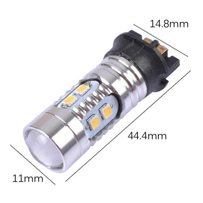 Комплект от 2 броя LED крушки PW24W / PWY24W – 2323 SMD бяла светлина 6000K 360° 12–30V, Canbus без грешки