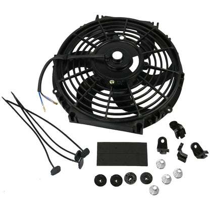 Универсален електрически вентилатор перка за радиатор – 10 инча ( 25см), 12V, 80W, ABS и стомана, безшумен