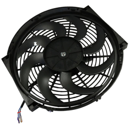 Универсален електрически вентилатор перка за радиатор – 14 инча(36см), 12V, 80W, ABS и стомана, безшумен