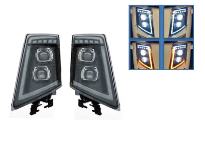 Комплект LED Фарове с DRL дневна светлина къси-дълги, мигач за камион Volvo FH13 FH16 FM460 FH500 - 24V
