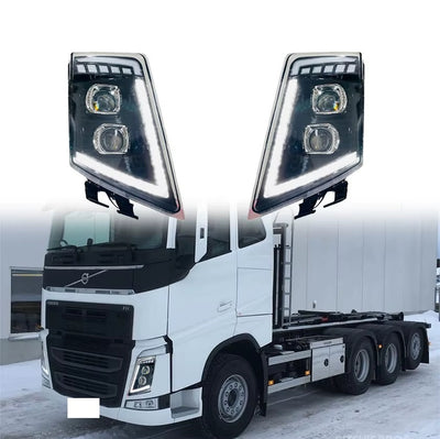 Комплект LED Фарове с DRL дневна светлина къси-дълги, мигач за камион Volvo FH13 FH16 FM460 FH500 - 24V