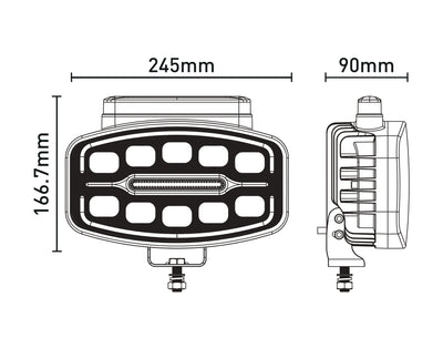 LED Халоген Фар 3 Функции DRL бяла/оранжева светлина с 360° аварийна лампа с 4 функции на премигане 12-24V за джип камион агротехника и др.