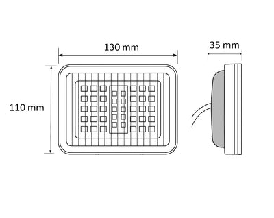 LED стоп-габарит с 70 LED диода, 12-24V, с 2 функции – стоп и габаритна светлина