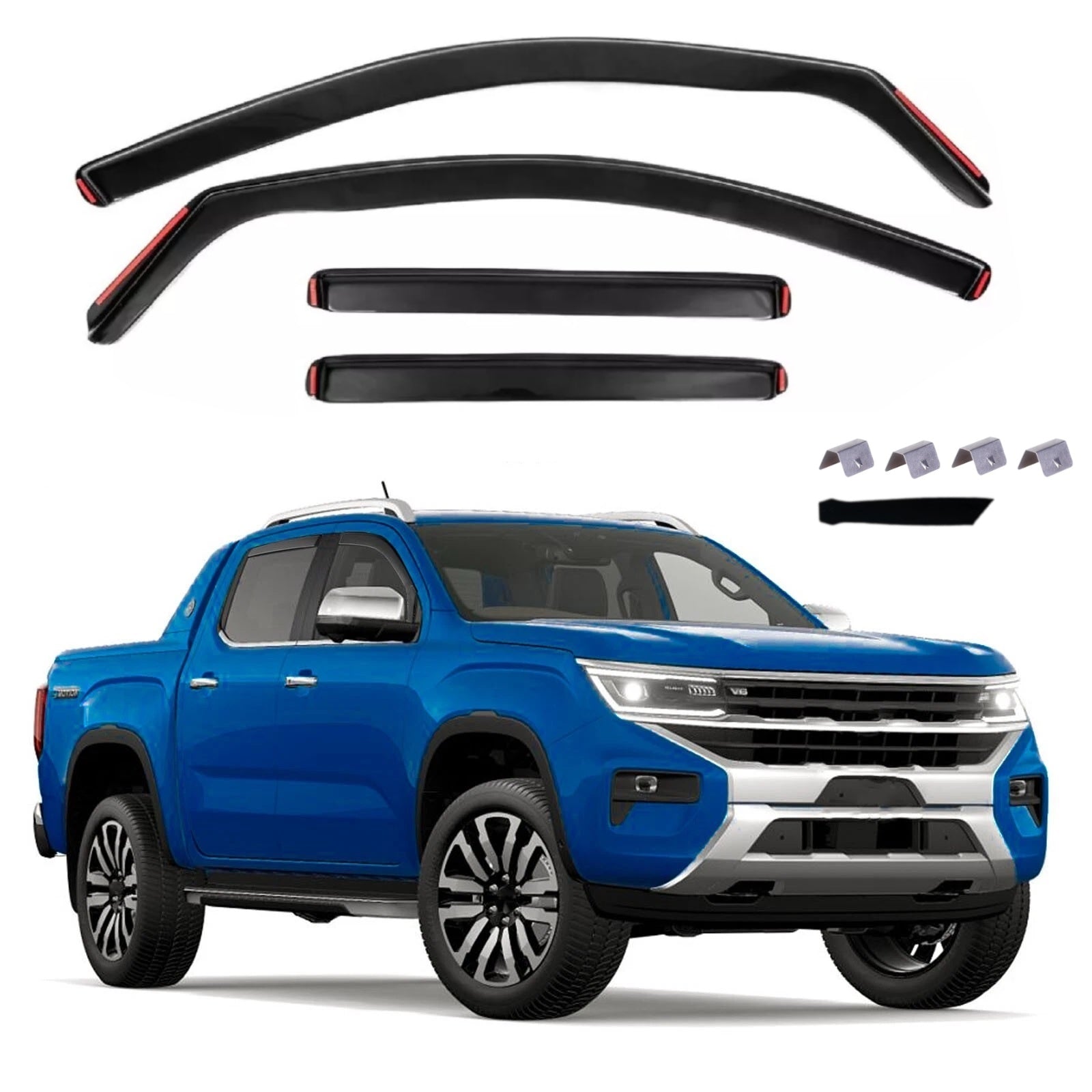 Комплект от 4бр. ветробрани за VW Amarok 4 врати Двойна Кабина (Double‑Cab) 2022+