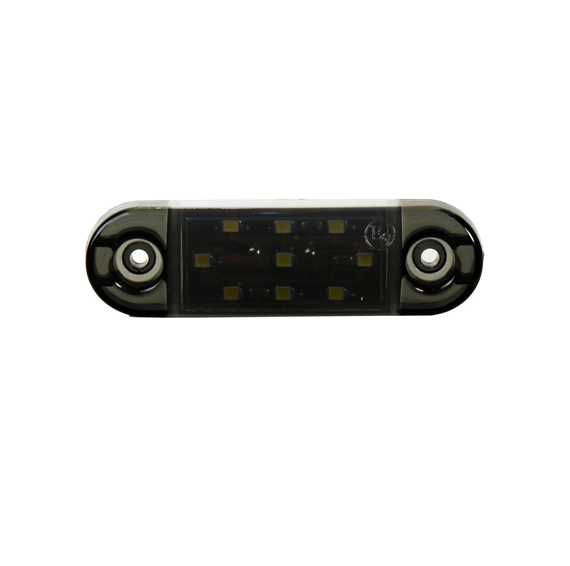 Опушен LED габарит маркер с 9 диода, Бял, 12V-24V, 20см кабел