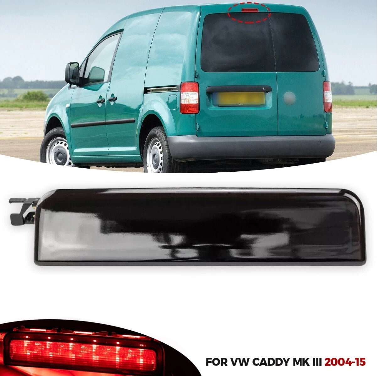 LED Трети стоп за VW CADDY III (Mk3) 2004-2015, Опушен, Червен