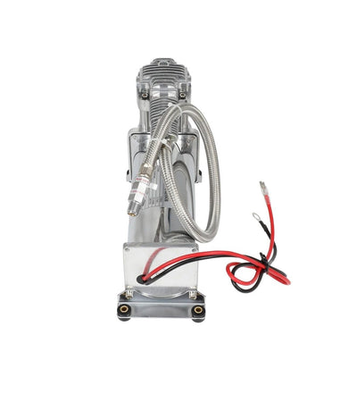 Преносим авто въздушен компресор 12V, 300 PSI, дебит 1.8 CFM, с метален маркуч - за пневматично окачване, офроуд, клаксони и въздушни системи