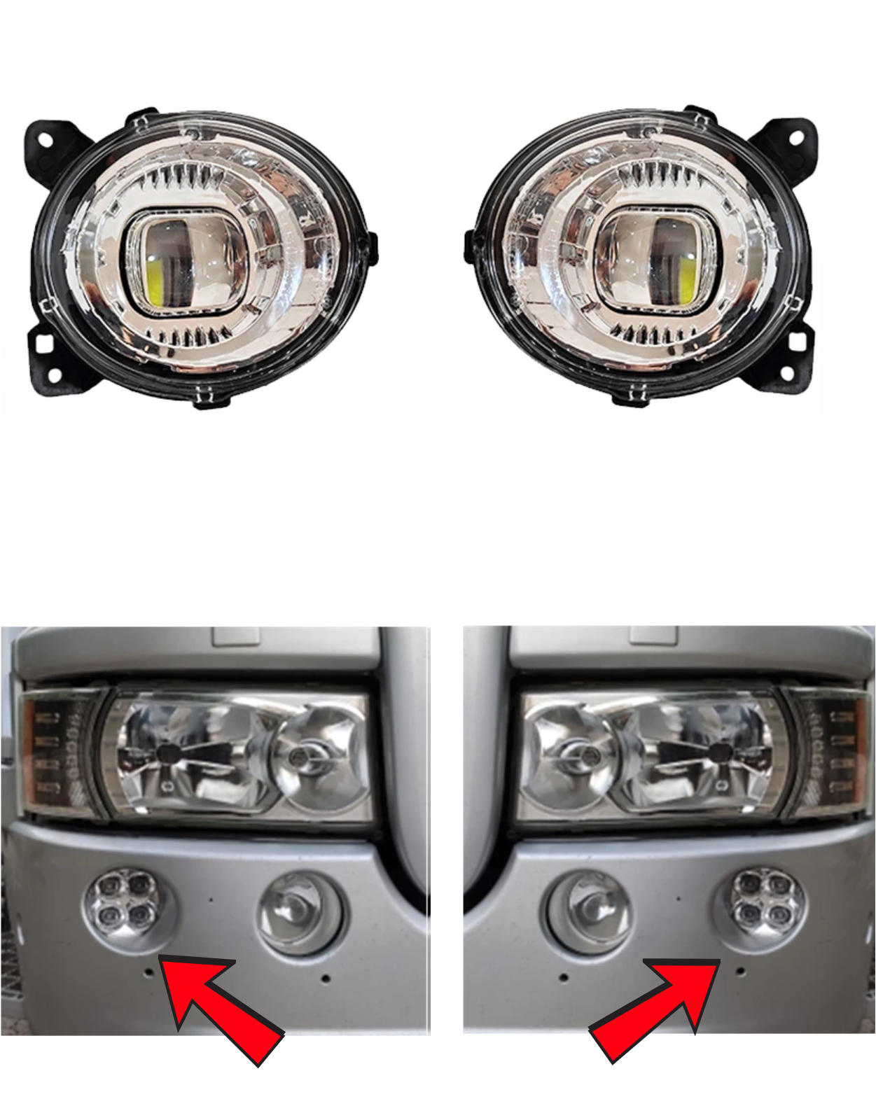 Комплект външни долни LED халогени – допълнителни дълги светлини за SCANIA серия P, G, R, T 2004-2017