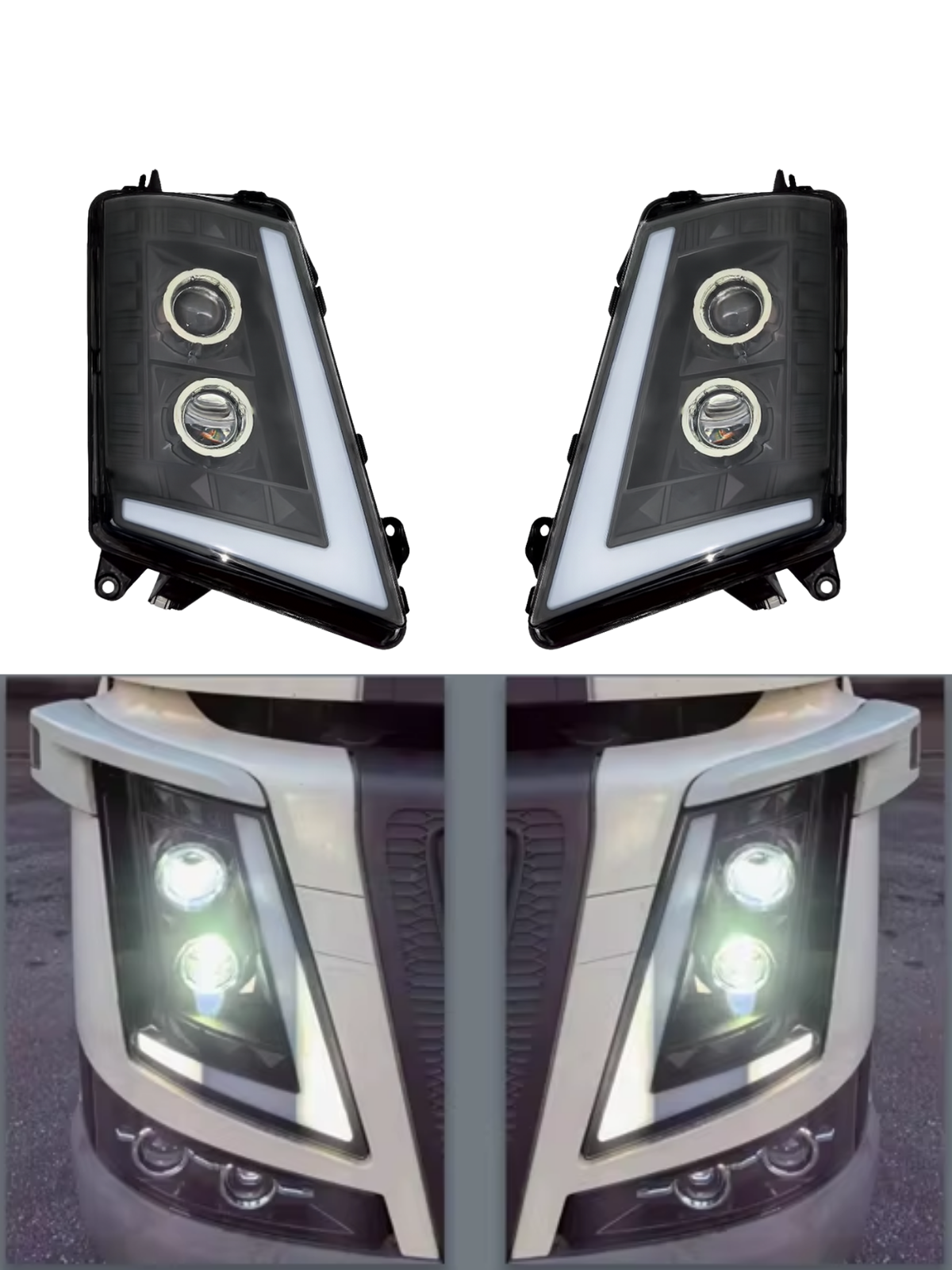 Десен LED Фар с къси, дълги и дневни DRL светлини за VOLVO FH4 / FM4 2012+ OEM: 21221135, 22239217, 22239253