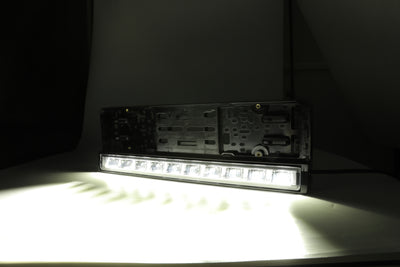 Рамка за Номер с Вграден LED Бар 20 51cm 12v 24v Бяла и Оранжева Дневна DRL Габаритна Светлина