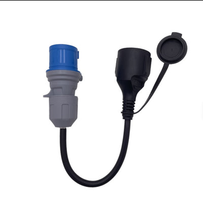 Кабел адаптер от CEE щепсел към Шуко контакт - IP44 – 230V / 16A, 3G2.5, за кемпер, каравана и къмпинг