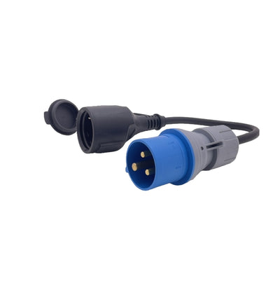Кабел адаптер от CEE щепсел към Шуко контакт - IP44 – 230V / 16A, 3G2.5, за кемпер, каравана и къмпинг
