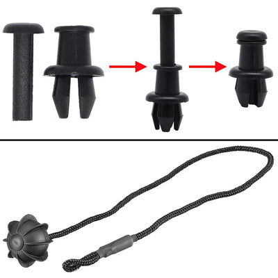 Комплект 2 бр. OEM Щипки / Пинове с Въже за кора на багажник - AUDI, SEAT, SKODA, VW
