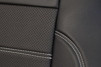 Комплект Универсална Тапицерия King Leather от еко кожа за предни и задни седалки – черни, перфорирани