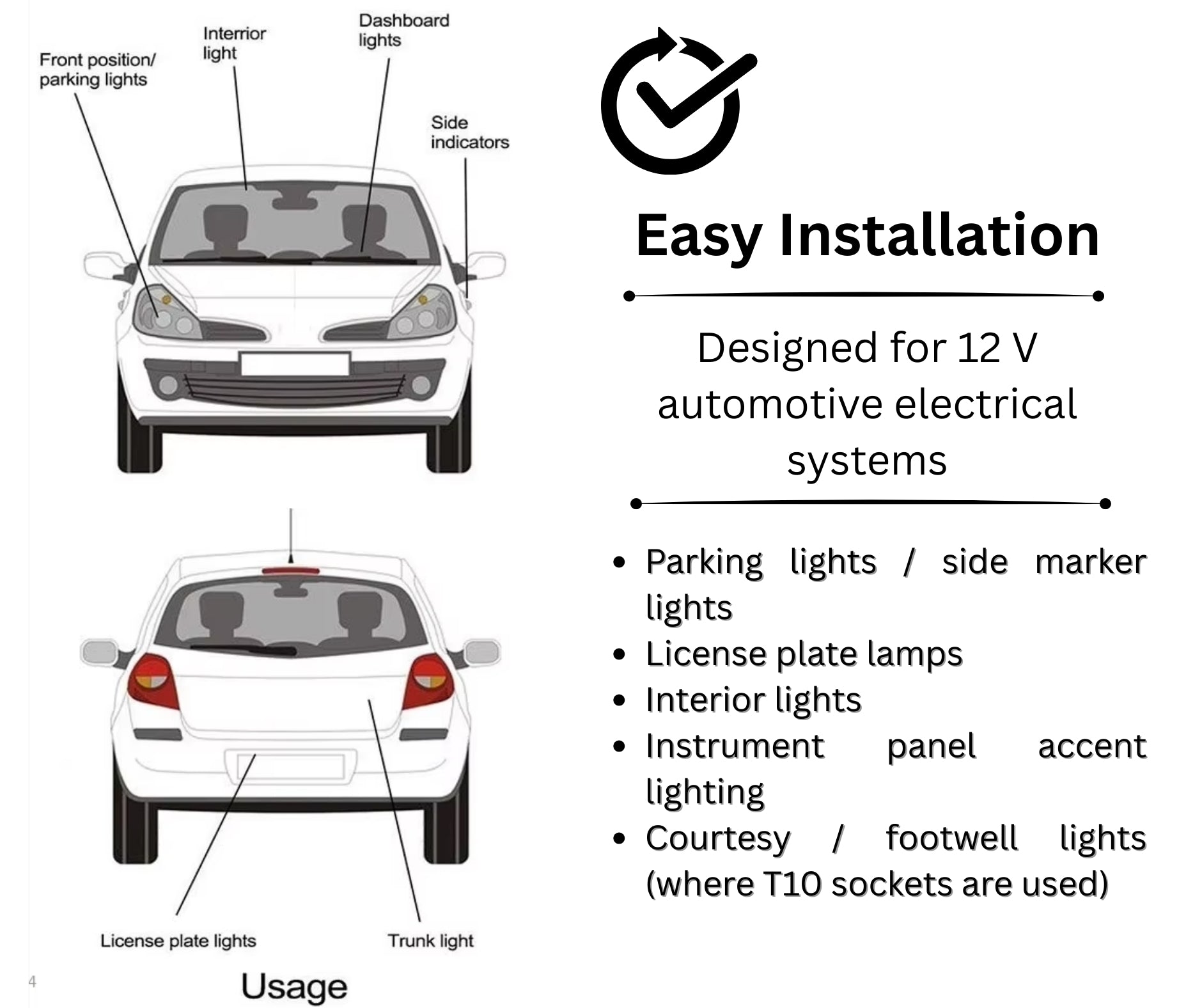 Комплект 2 бр. LED крушки T10 W5W, синя светлина, CANBUS, Silica LED, 12V - блистер