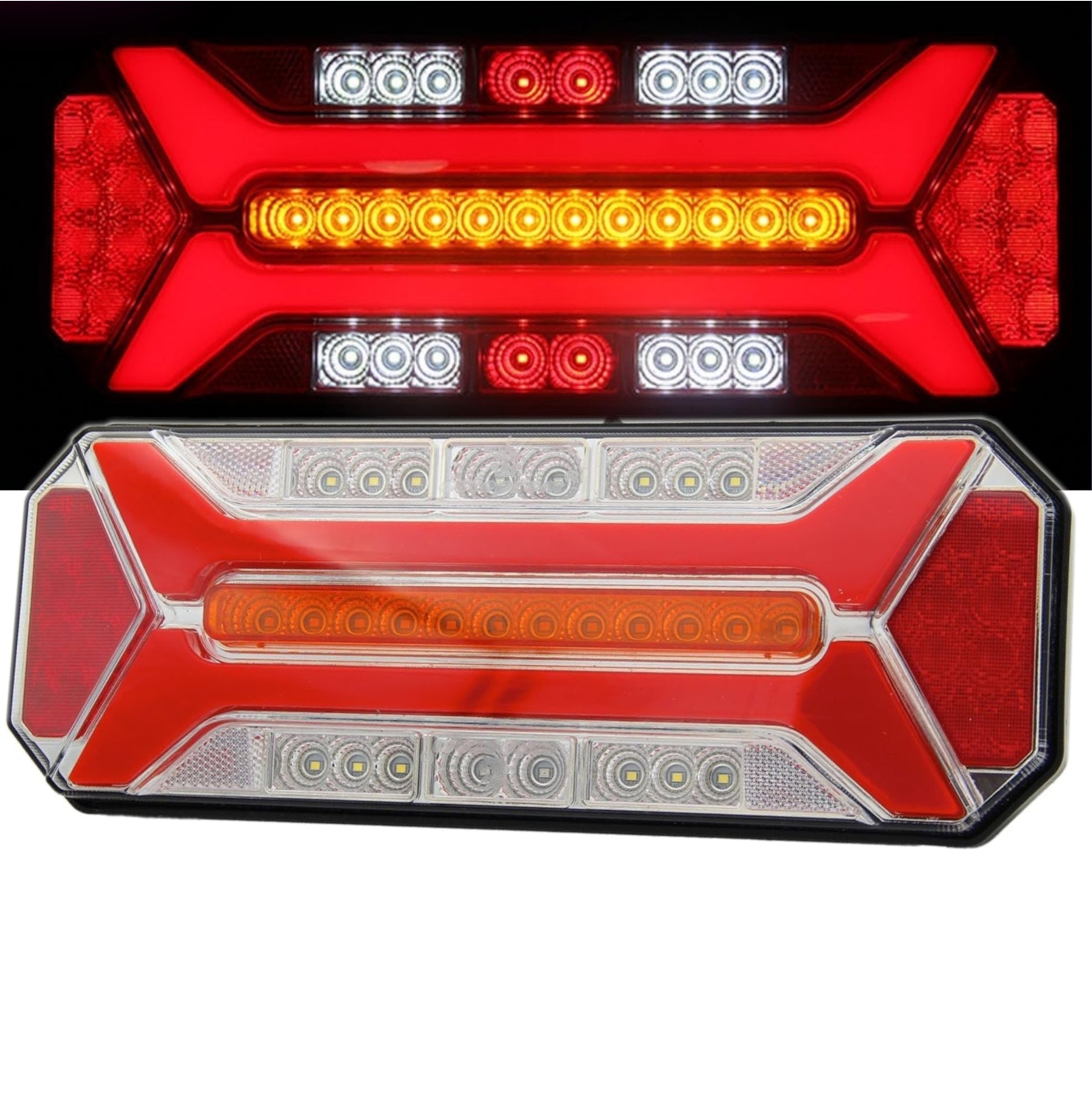 LED стоп с 5 функции за камион и ремарке, динамичен мигач, стоп светлина, заден ход, мъгла, IP66, 12–24V