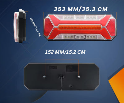 LED стоп с 5 функции за камион и ремарке, динамичен мигач, стоп светлина, заден ход, мъгла, IP66, 12–24V