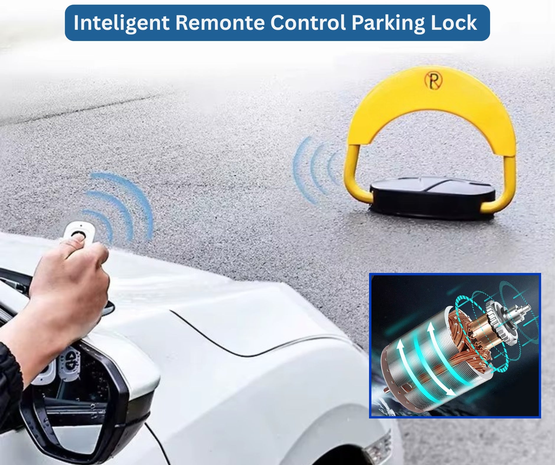 SMART скоба за паркомясто с голям мощен мотор, 4 бр. Li-ion (литиево-йонни) батерии 3000 mAh и зарядно