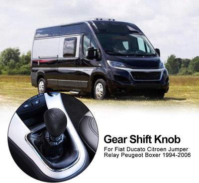 Топка за скоростен лост + маншон с рамка за Fiat Ducato, Peugeot Boxer и Citroen Jumper – 6 скорости – OEM 1608508580 / 46314090 / 55348945