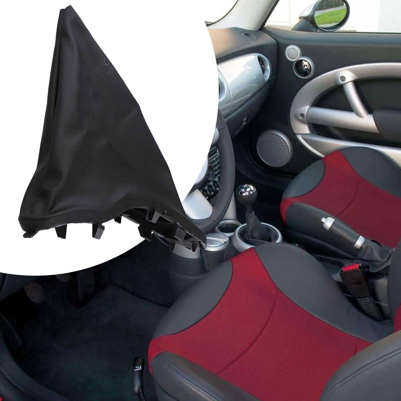 Маншон Ръчна Спирачка За MINI Cooper 2001-2008 Черен Еко Кожа OEM 34421171195