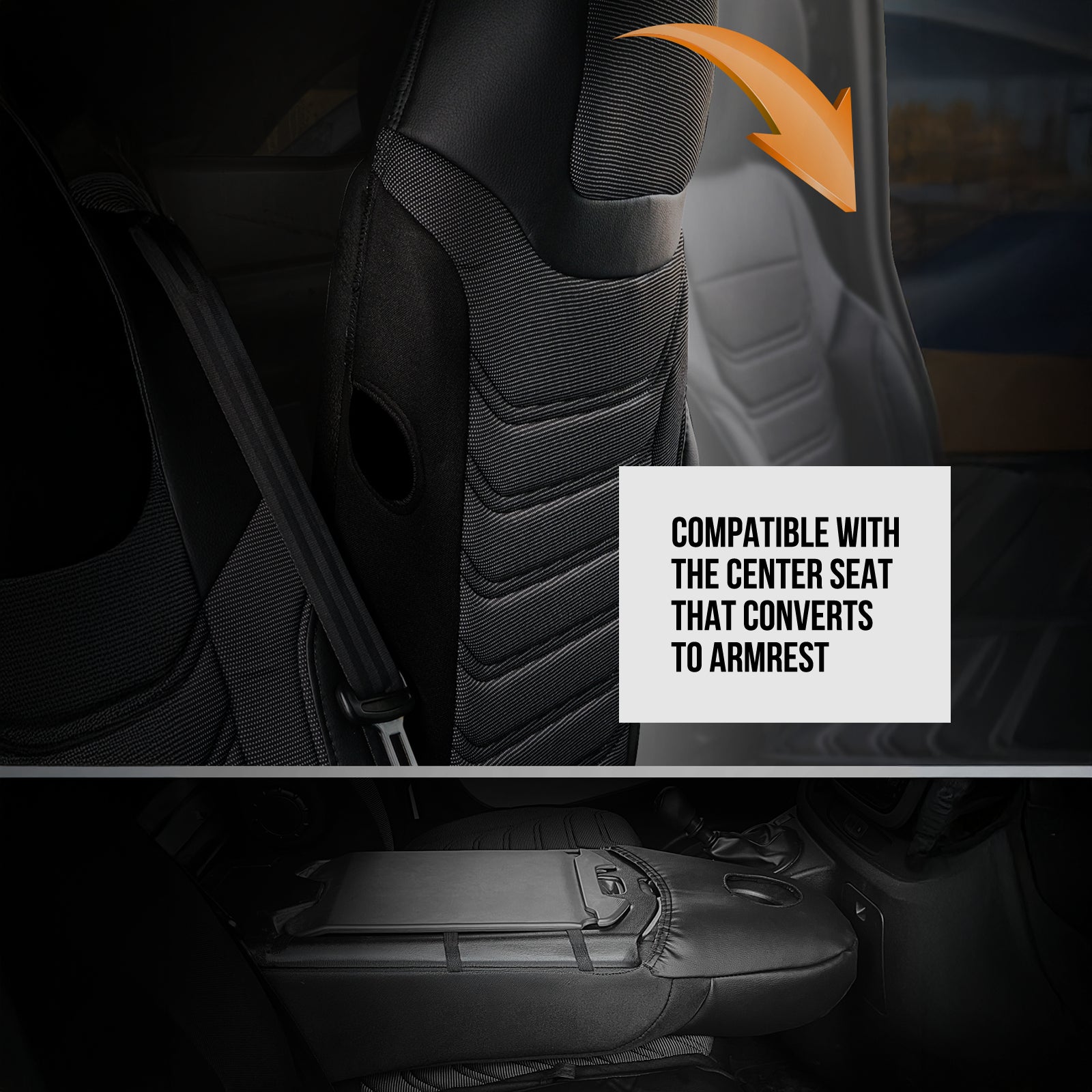 Комплект луксозна тапицерия PANDA за RENAULT MASTER IV 2024- / NISSAN INTERSTAR 2024-, Еко кожа и текстил, Черно/Сиво