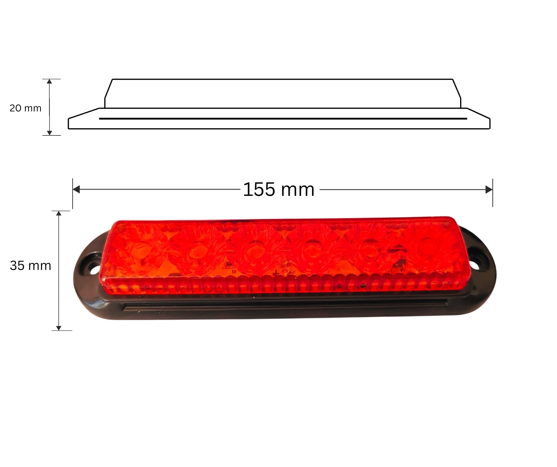 LED аварийна / сигнална лампа (Flash) – Червена 6 Диода 4 режима 12V-24V