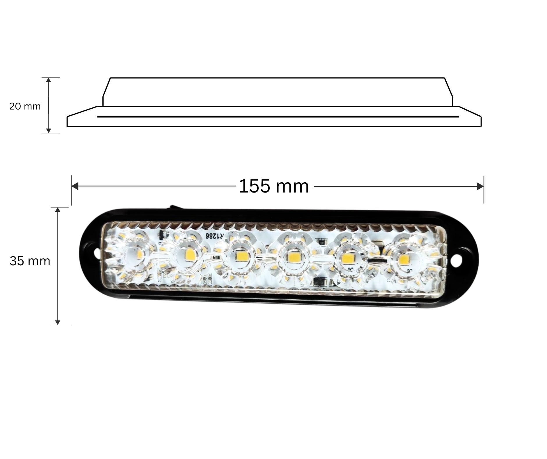 LED аварийна / сигнална лампа (Flash) – Бяла 6 Диода 4 режима 12V-24V