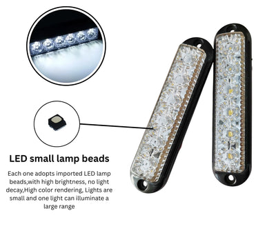 LED аварийна / сигнална лампа (Flash) – Бяла 6 Диода 4 режима 12V-24V