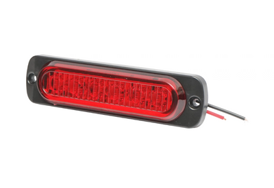 Червена LED Сигнална / Аварийна Блиц светлина - 6 диода 12V-24V
