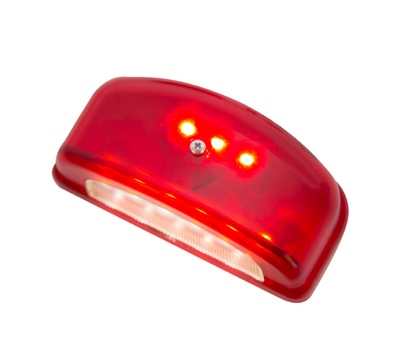 LED Габарит и Плафон / Осветление за регистрационен номер - 2 светлини Бял/Червен 9 диода 12V-24V