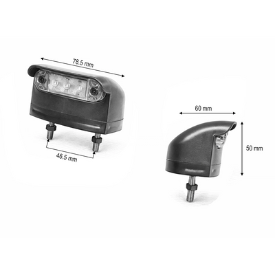 LED Плафон / Осветление за Регистрационен Номер - 3 диода 12V-24V