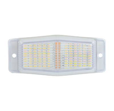 LED Габарит със Сигнална Блиц функция - 2 светлини Жълто/Бяло 30 диода 24V