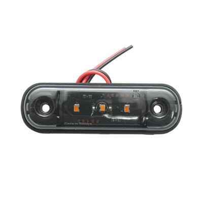 Жълта LED Габаритна светлина / Маркер - Опушен 3 диода 12V-24V