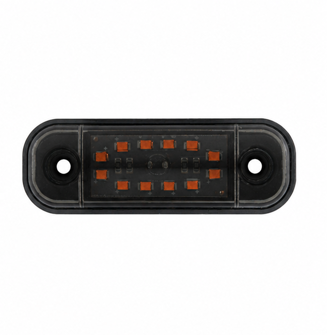 Жълта LED Габаритна светлина / маркер - Опушен 12 диода 12V-24V