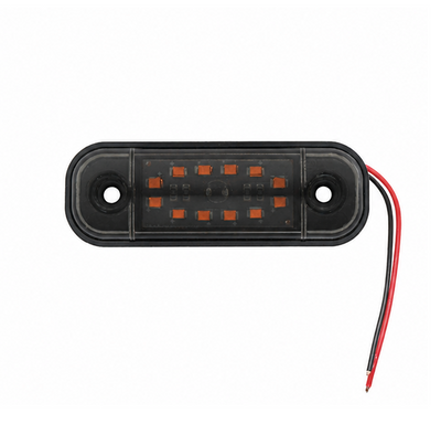 Жълта LED Габаритна светлина / маркер - Опушен 12 диода 12V-24V