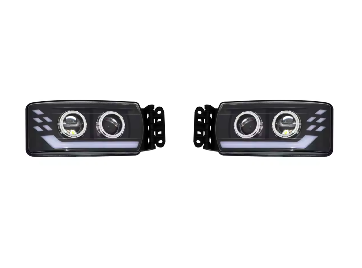 Комплект LED Фарове за IVECO STRALIS 24V – DRL, Startup Effect, Лупи, OEM 5801571745 / 5801571746