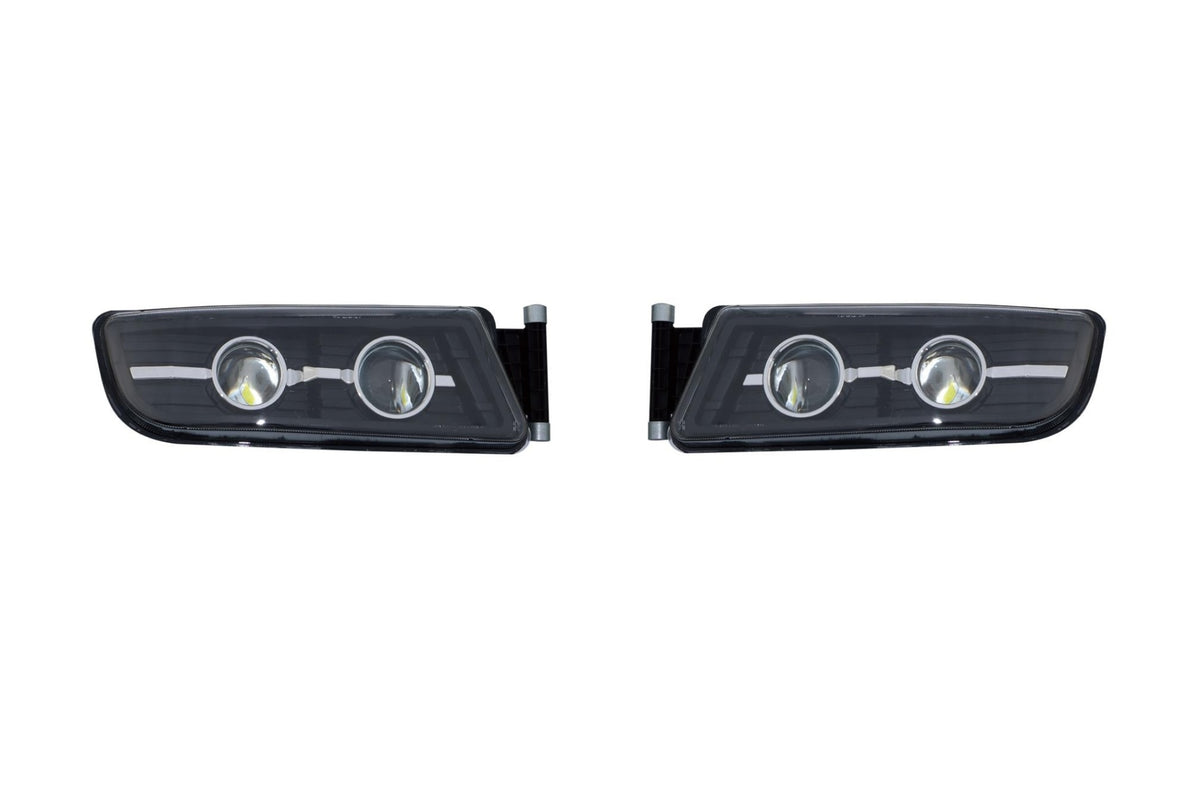 Комплект LED Халогени за мъгла с Дълги Светлини за MAN TGX / TGS / TGL 24V – Двойни лупи OEM 81251016521 / 81251016522