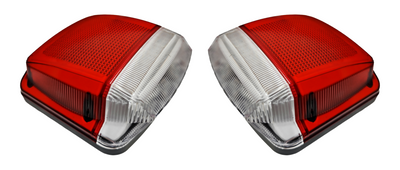 Комплект LED Плафони за Регистрационен номер Бели с Червен Neon Габарит - 12V / 24V