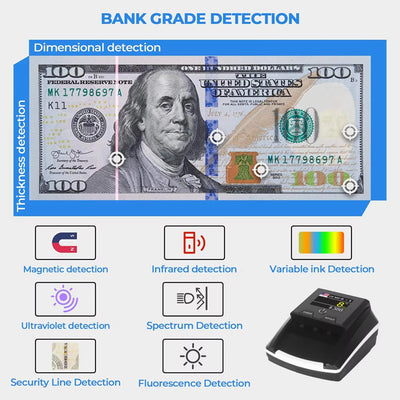Професионален детектор за проверка и броене на банкноти UV/MG/IR