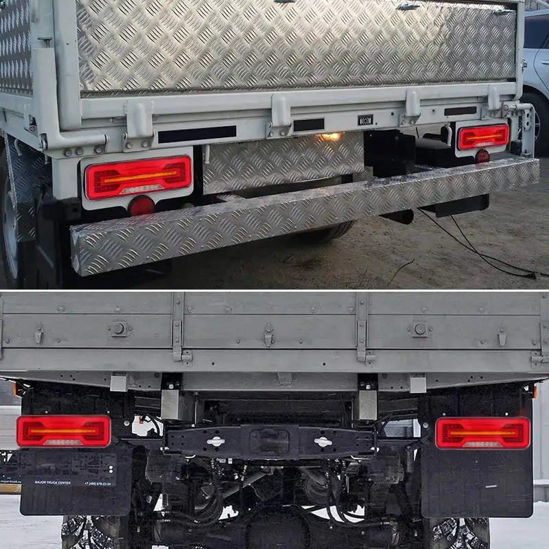 Универсални LED Стопове 12V 24V с Бягащ Мигач, Стоп, Габарит и Заден Ход E9 Сертифицирани Комплект от 2 броя