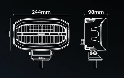 LED Халоген Demmon 10 (244mm) IP67, 9-32V 90W E-MARK (ECE R148/R149/R10) с Динамична Бяла и Оранжева DRL Светлина-Мигач