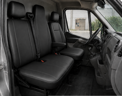 Комплект 2+1 Тапицерия за RENAULT MASTER III 2010-2019 – Еко кожа, Черна, 6 части