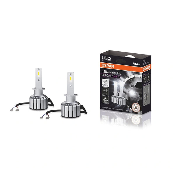 Комплект от 2бр Лед Led Диодни Крушки Osram H1 LEDriving HL BRIGHT +300% за фарове 12V