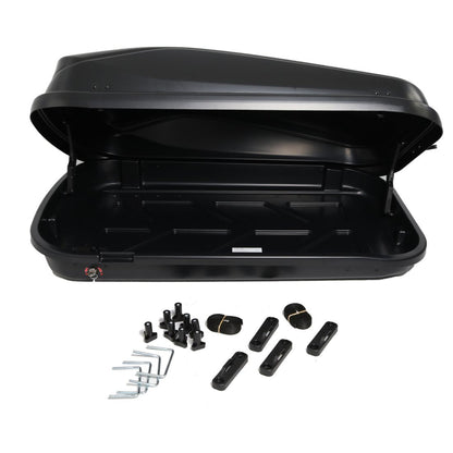 АВТОБОКС JUNIOR EASY 132X78X36CM С 85 MM КРЕПЕЖИ, С КЛЮЧ, 320 ЛИТРА - ЧЕРЕН ГЛАНЦ