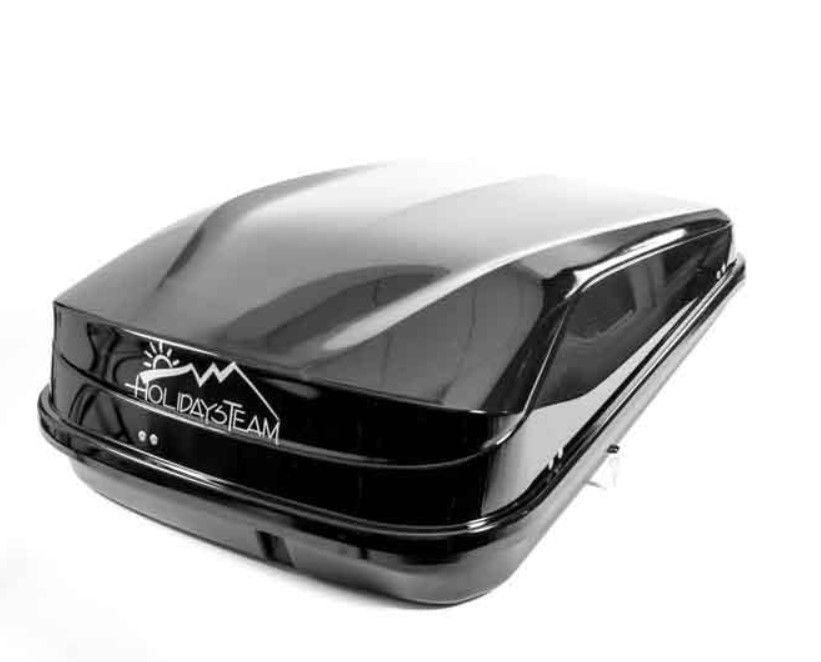 АВТОБОКС JUNIOR EASY 132X78X36CM С 85 MM КРЕПЕЖИ, С КЛЮЧ, 320 ЛИТРА - ЧЕРЕН ГЛАНЦ